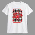 B&W Plaid B Tee - White