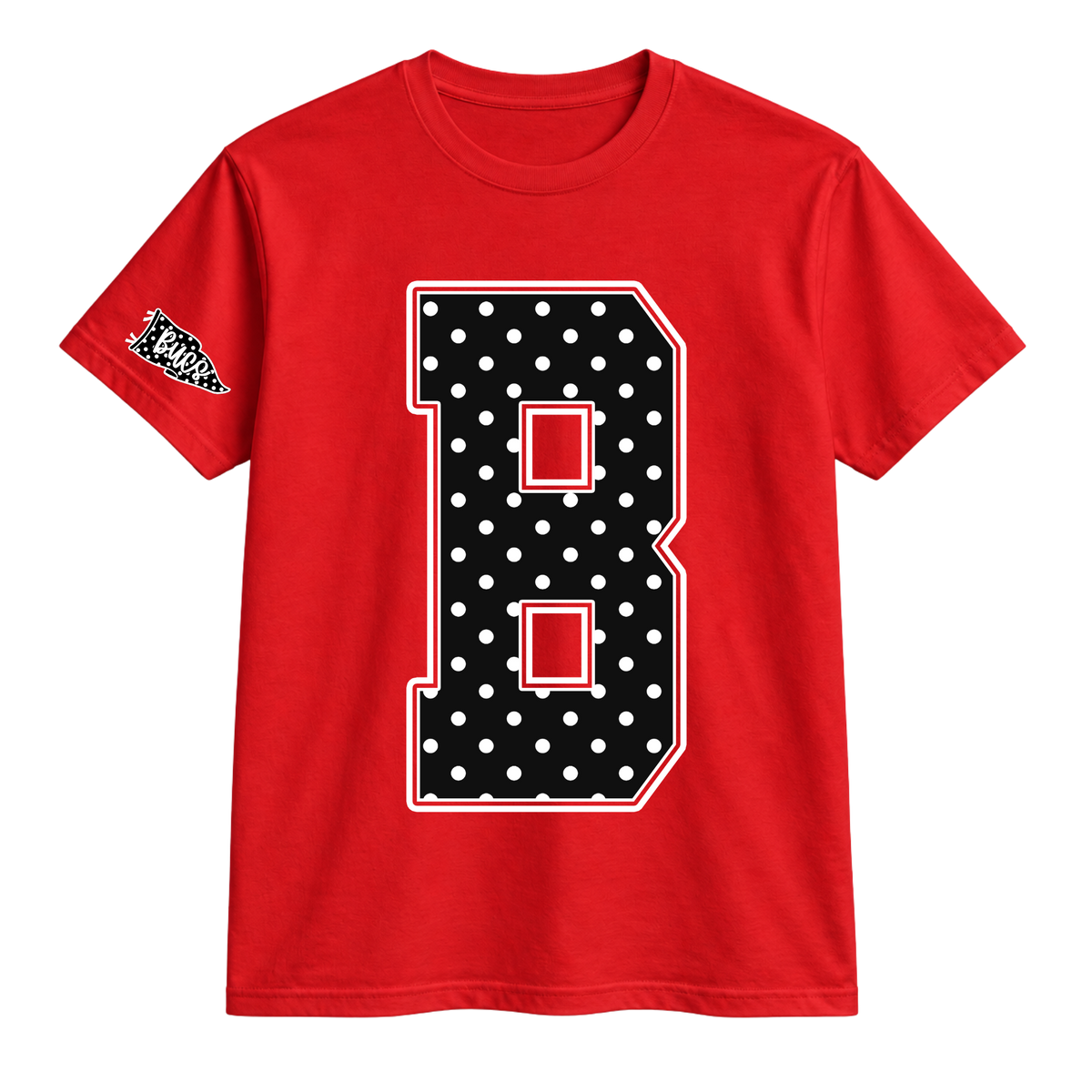 Black B Tee - Red