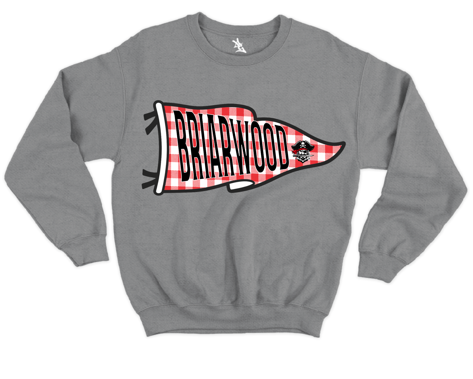 Gingham Briarwood Pennant  Crewneck - Gray