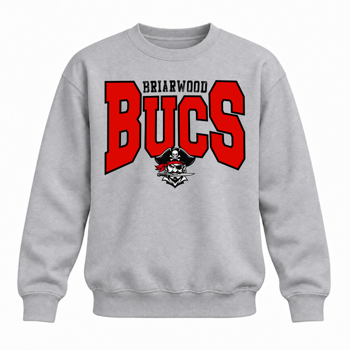 Briarwood BUCS Mascot Crewneck - Grey