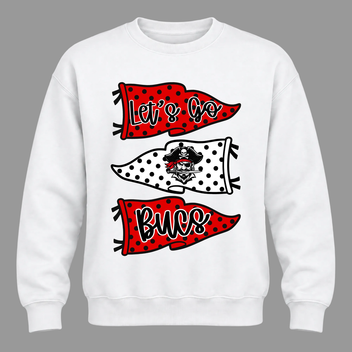 Triple Pennant Crewneck - White