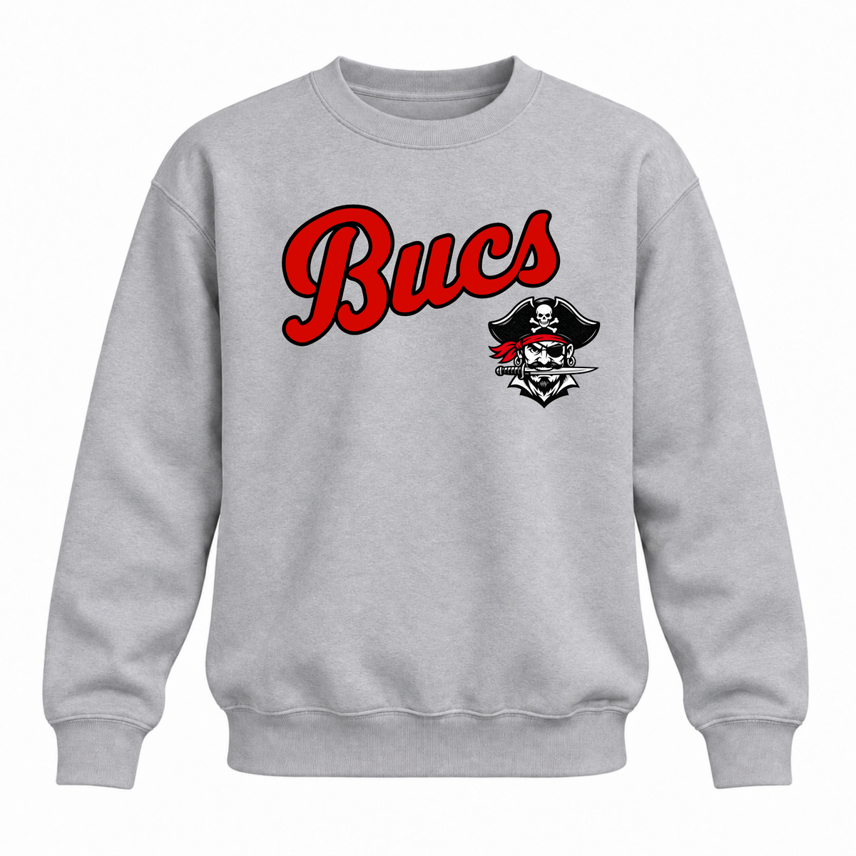Bucs Mascot Crewneck - Grey