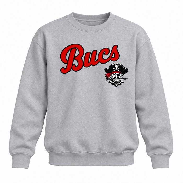 Bucs Mascot Crewneck - Grey