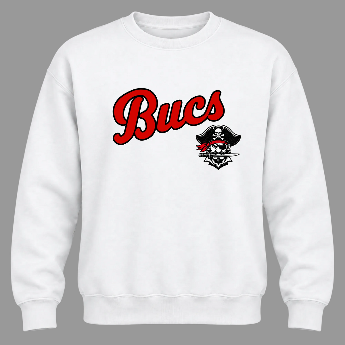 Bucs Mascot Crewneck - White
