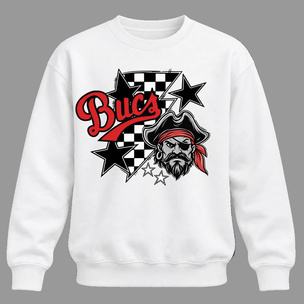 Lightning Bucs Mascot Crewneck - White