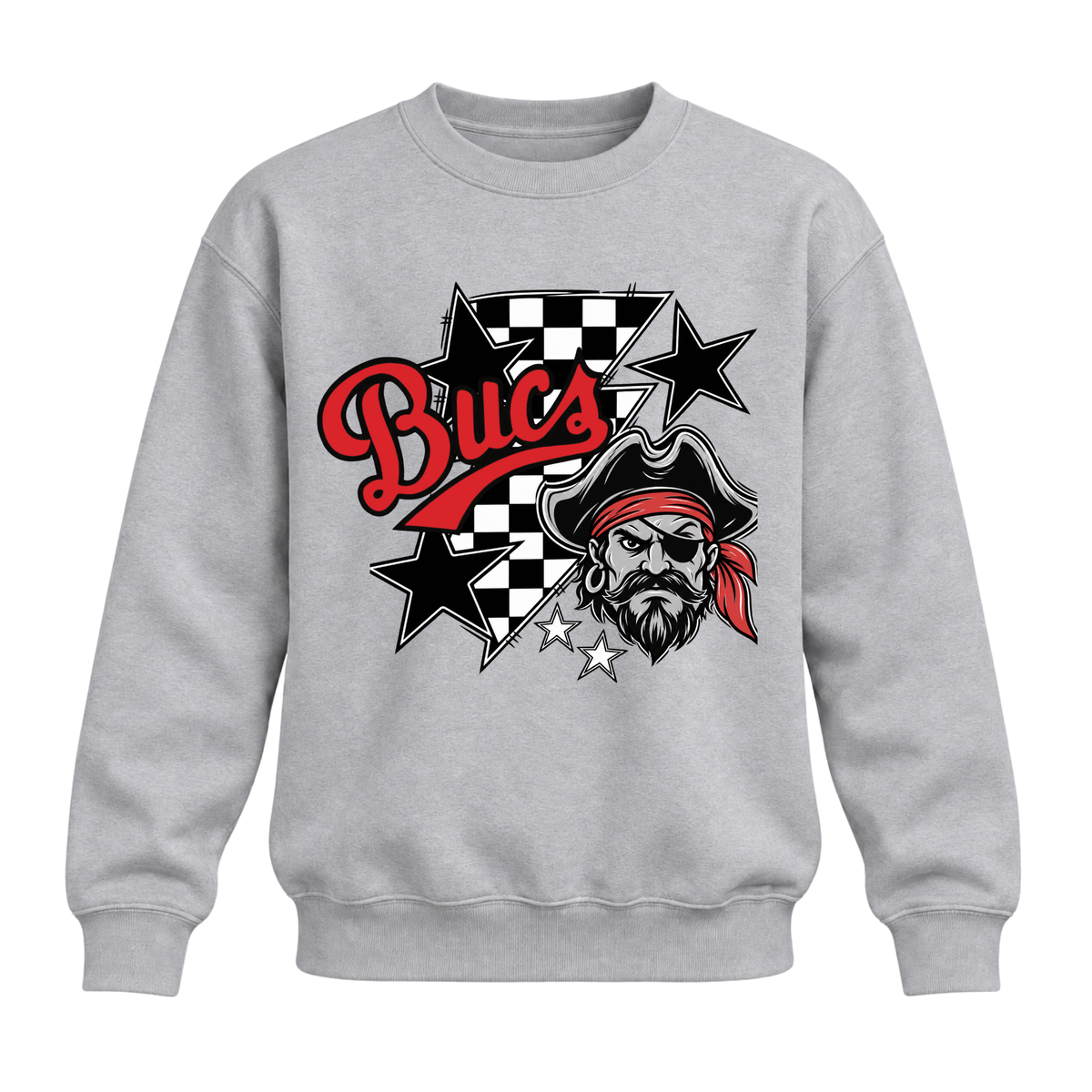 Lightning Bucs Mascot Crewneck - Grey