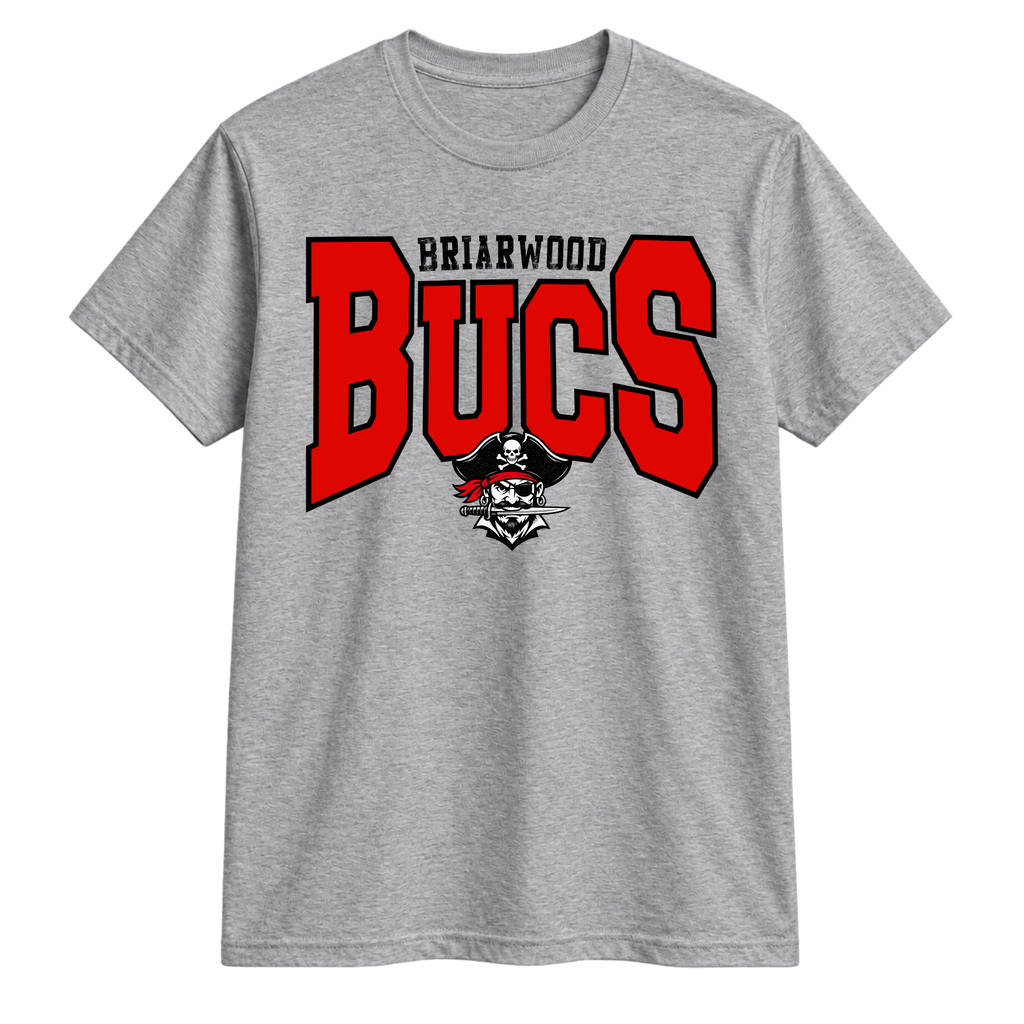 Briarwood BUCS Mascot Tee - Grey