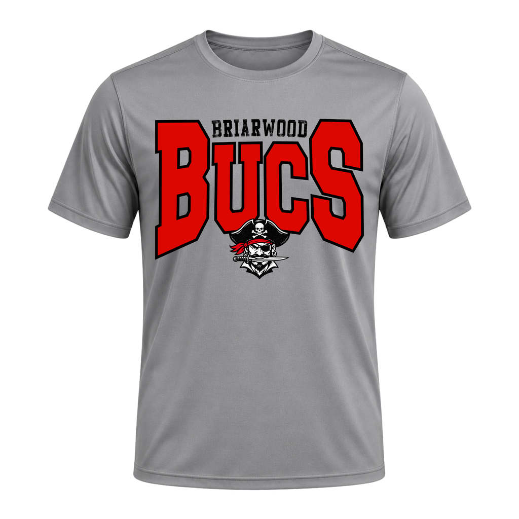 Briarwood BUCS Mascot Tee - Grey
