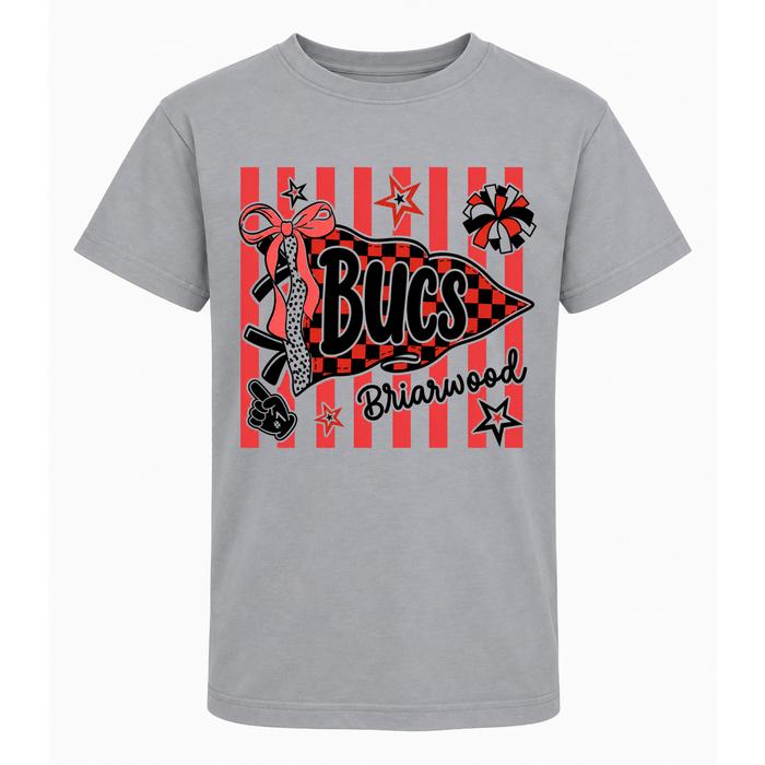 Bucs Pennant and Stripes - Grey