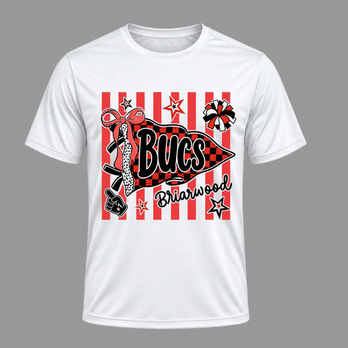 Bucs Pennant and Stripes - White