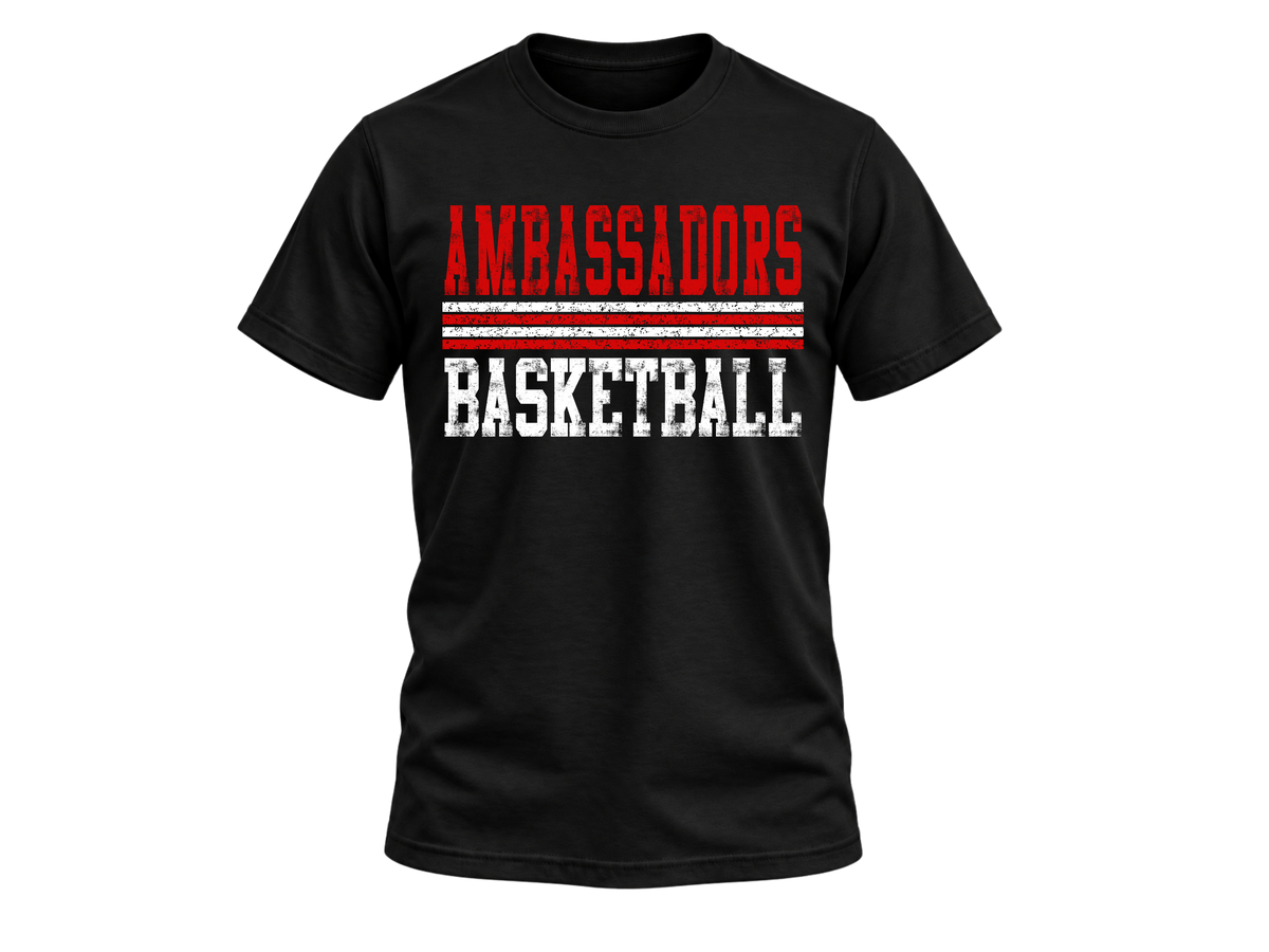 Distressed Ambassadors Basketball Tee - Black