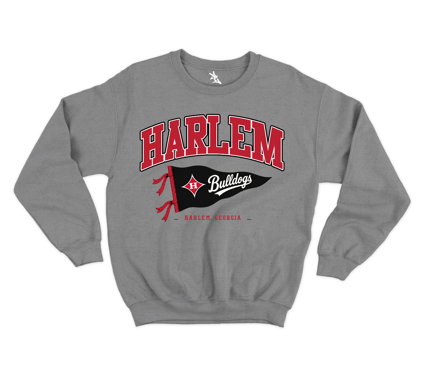 Harlem Pennant Crewneck - Grey