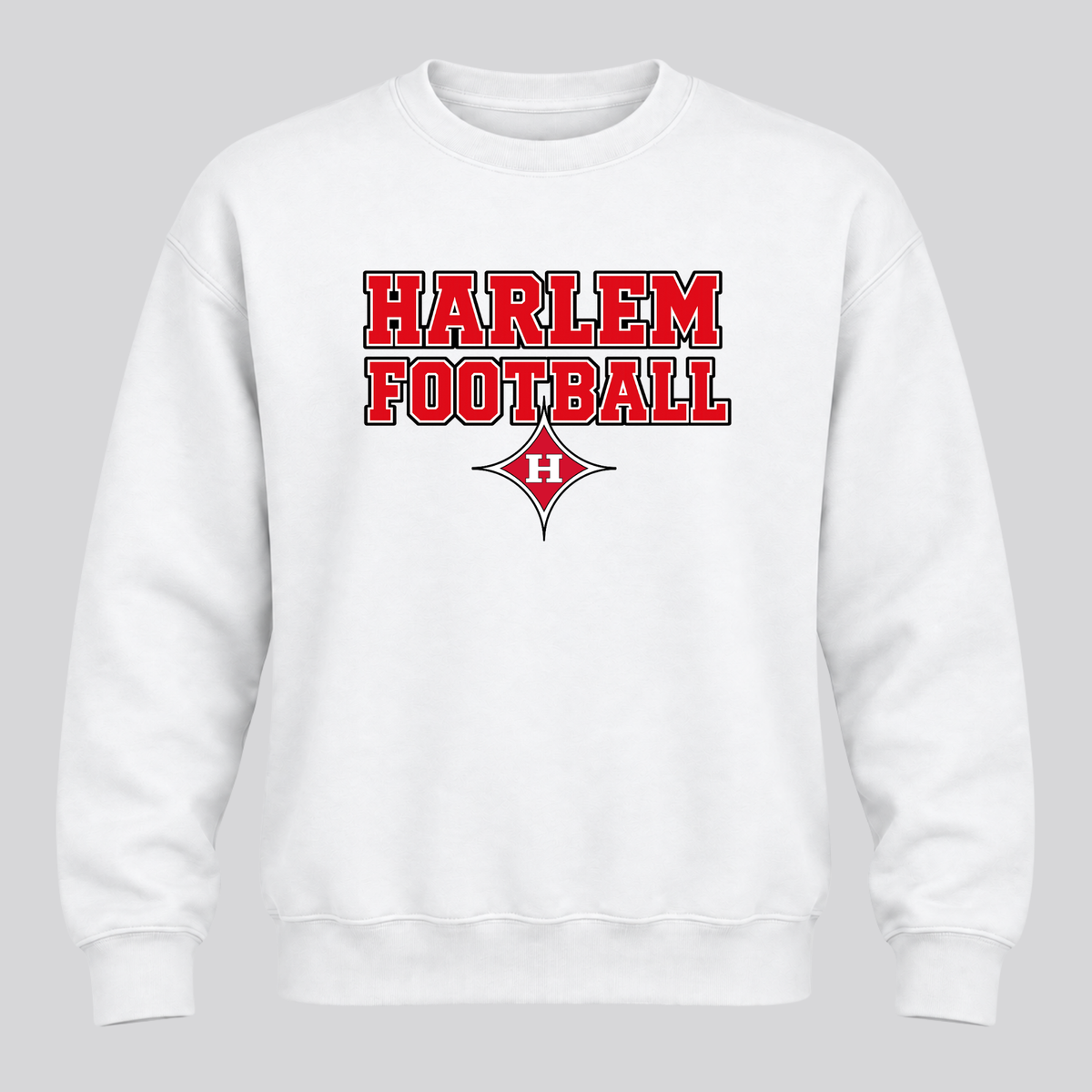 Harlem / Football / Logo Crewneck - White