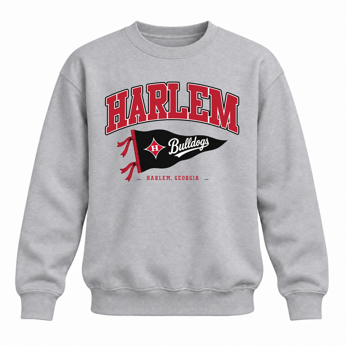 Harlem Pennant Crewneck - Grey