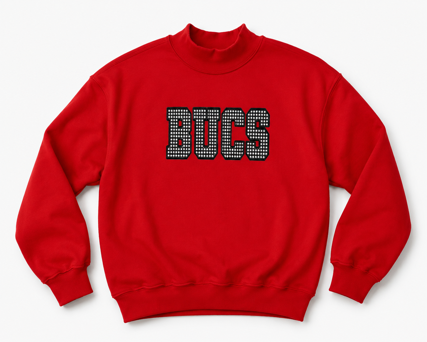 BUCS Gingham Mock Neck - Red