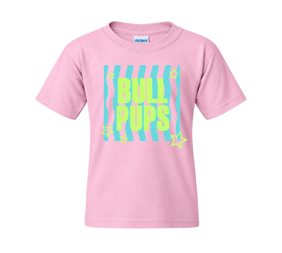 Wavy Stripes Bullpups Tees - Light Pink