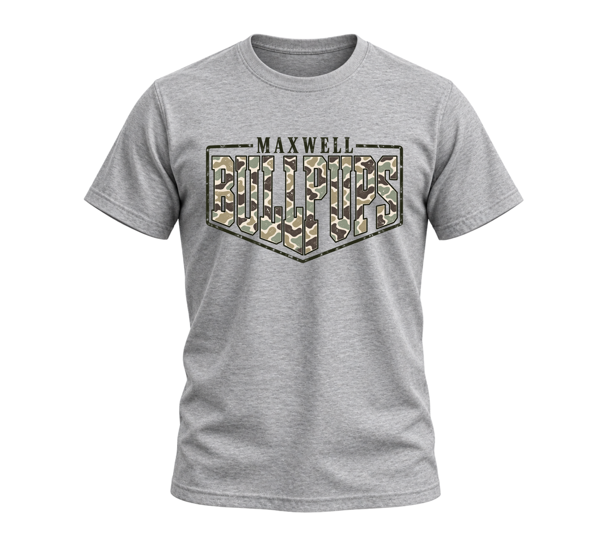 Camo Maxwell Bullpups Tee - Sport Grey