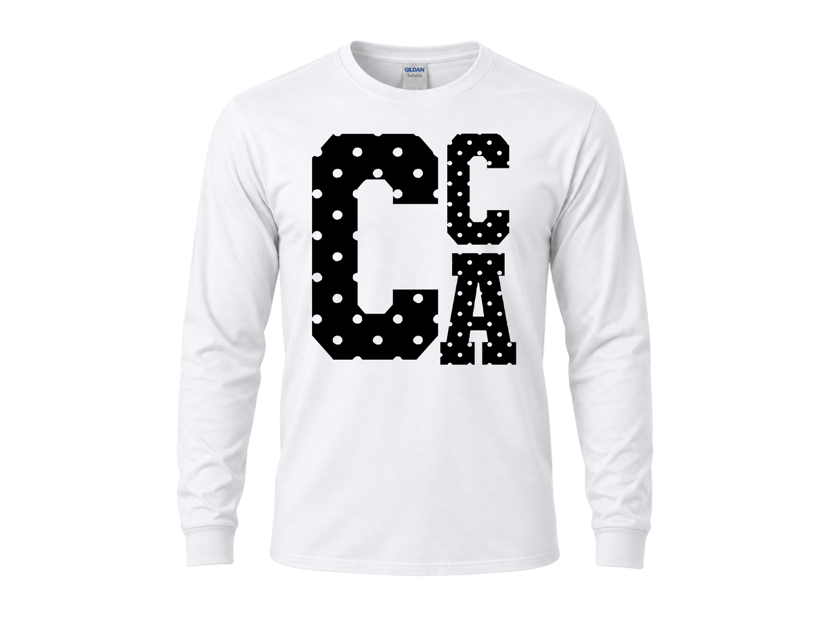 Polkadot CCA Initial Long Sleeve Tee - White