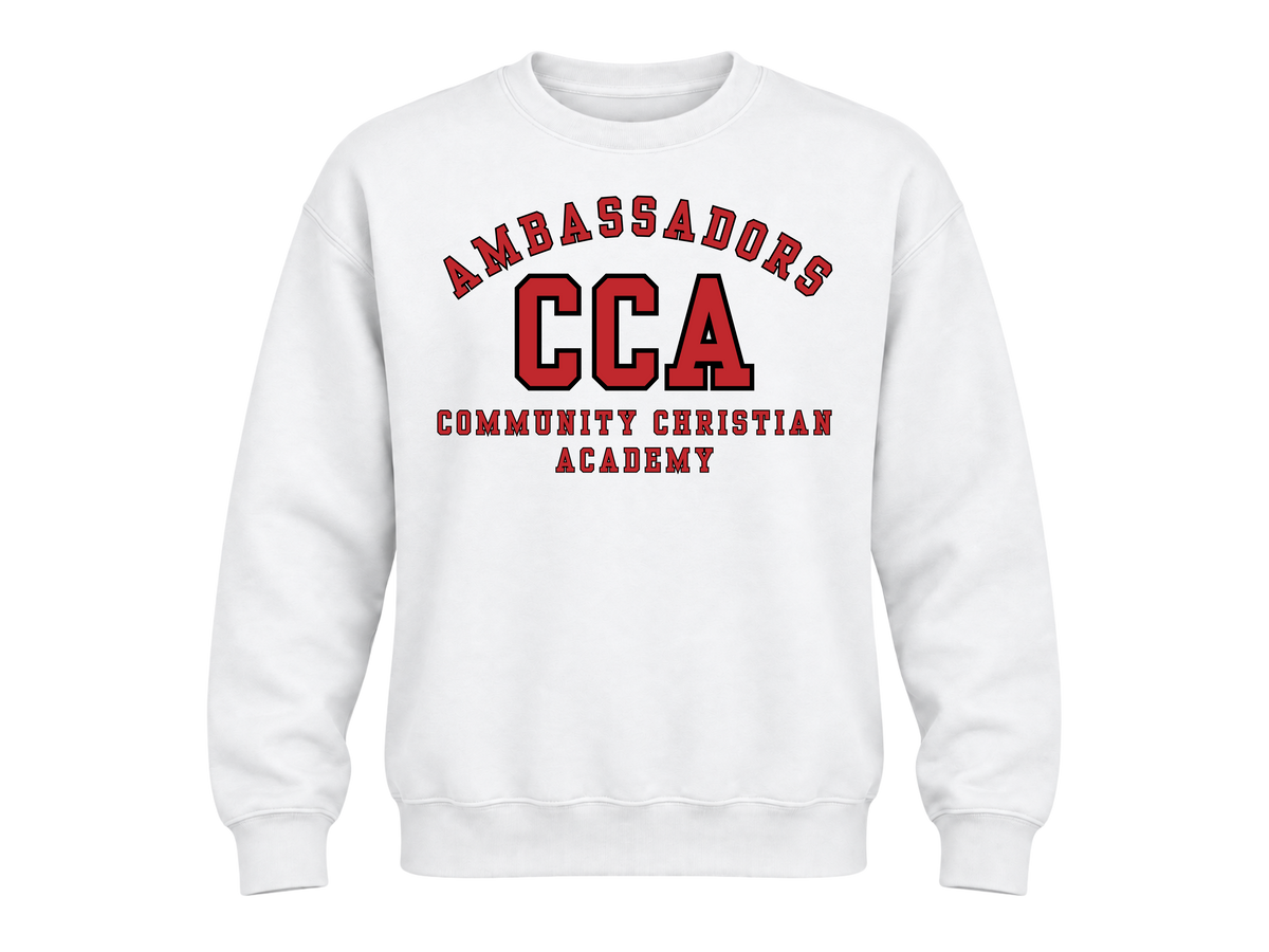 CCA Varsity Style Ambassadors Tee Logo Sweatshirt - White