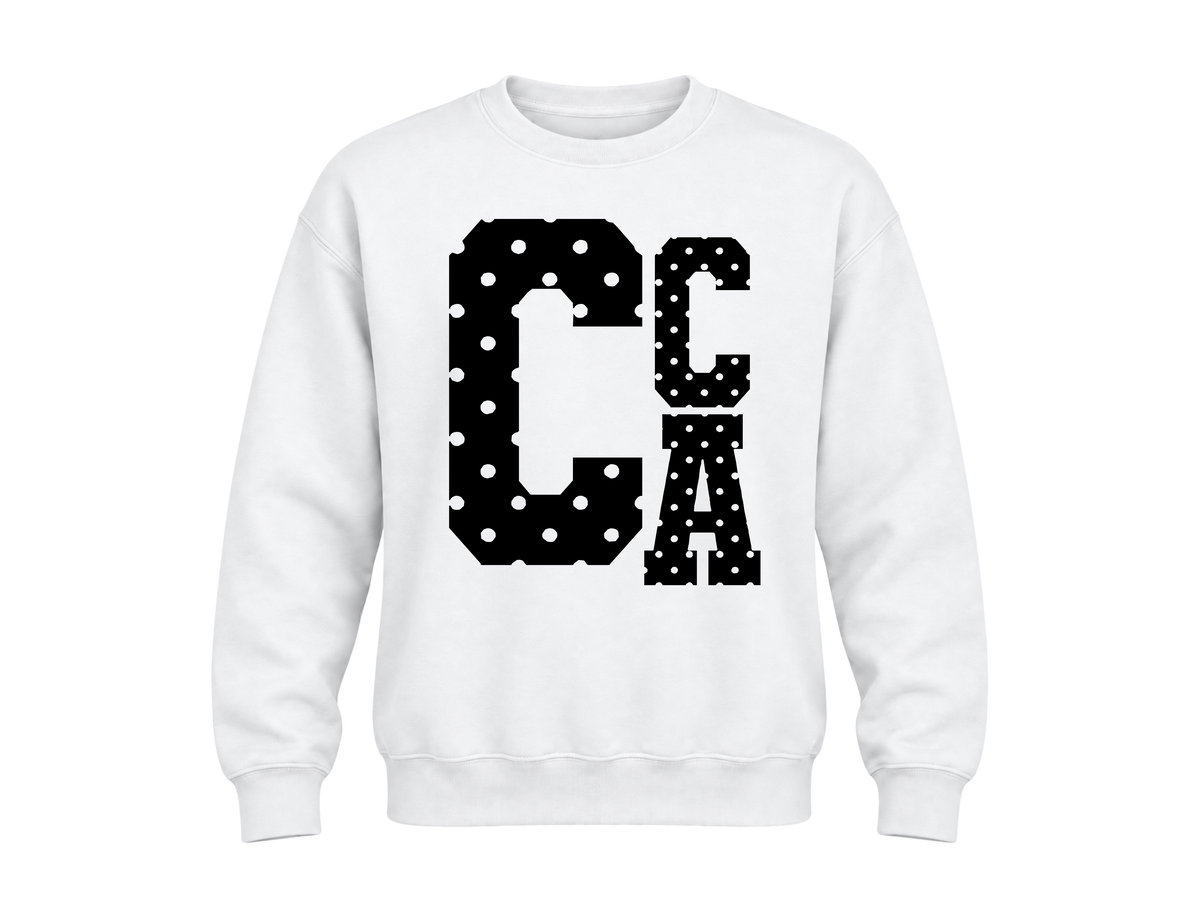 Polkadot CCA Initial Sweatshirt - White