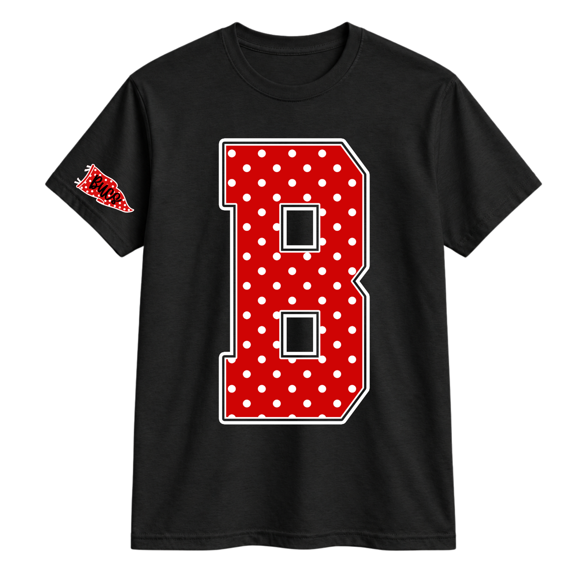 Red B Tee - Black