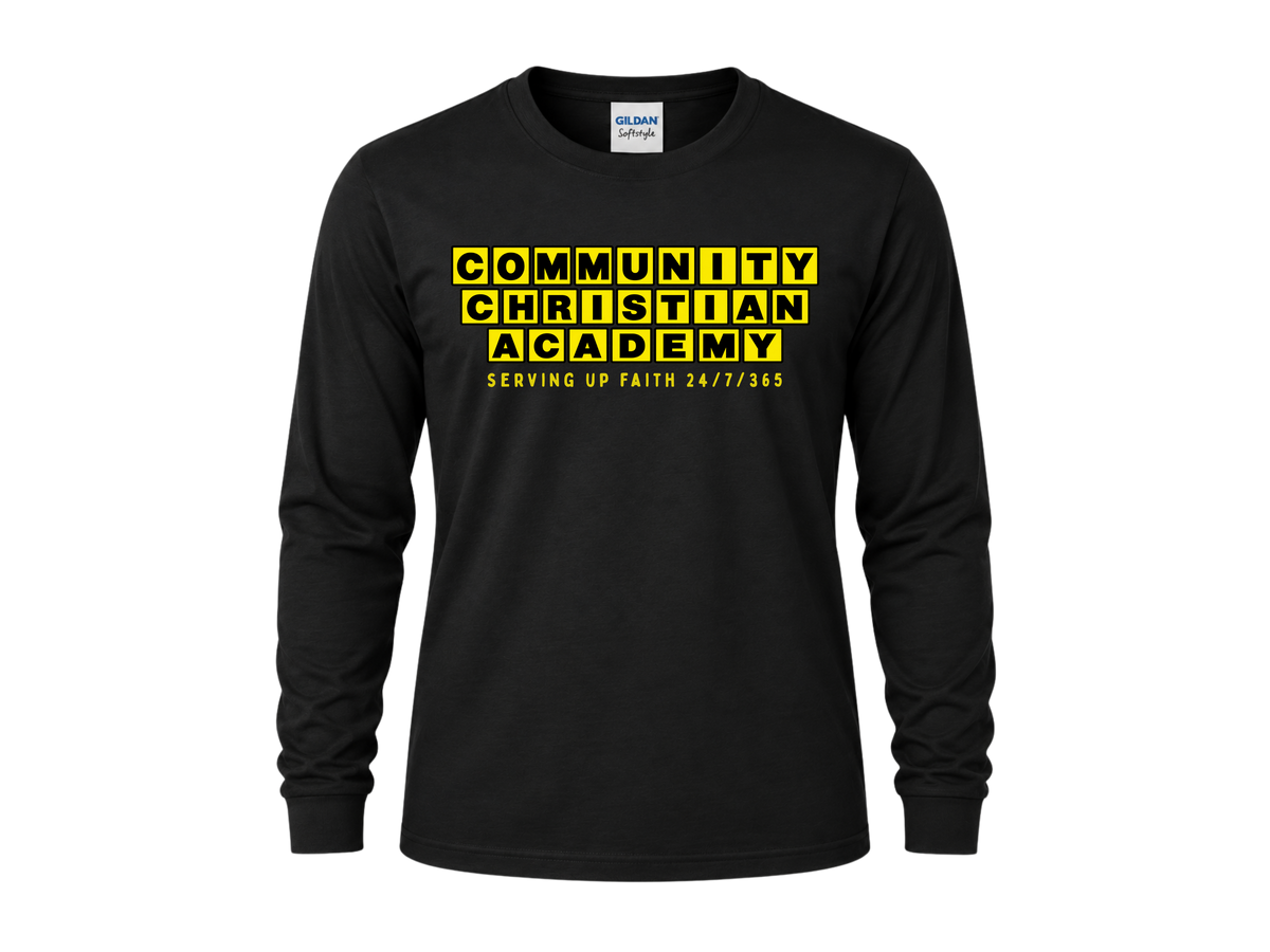 Serving Up Faith Long Sleeve Tee - Black
