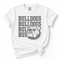 Classic Gray Bulldogs Mascot Tee - White