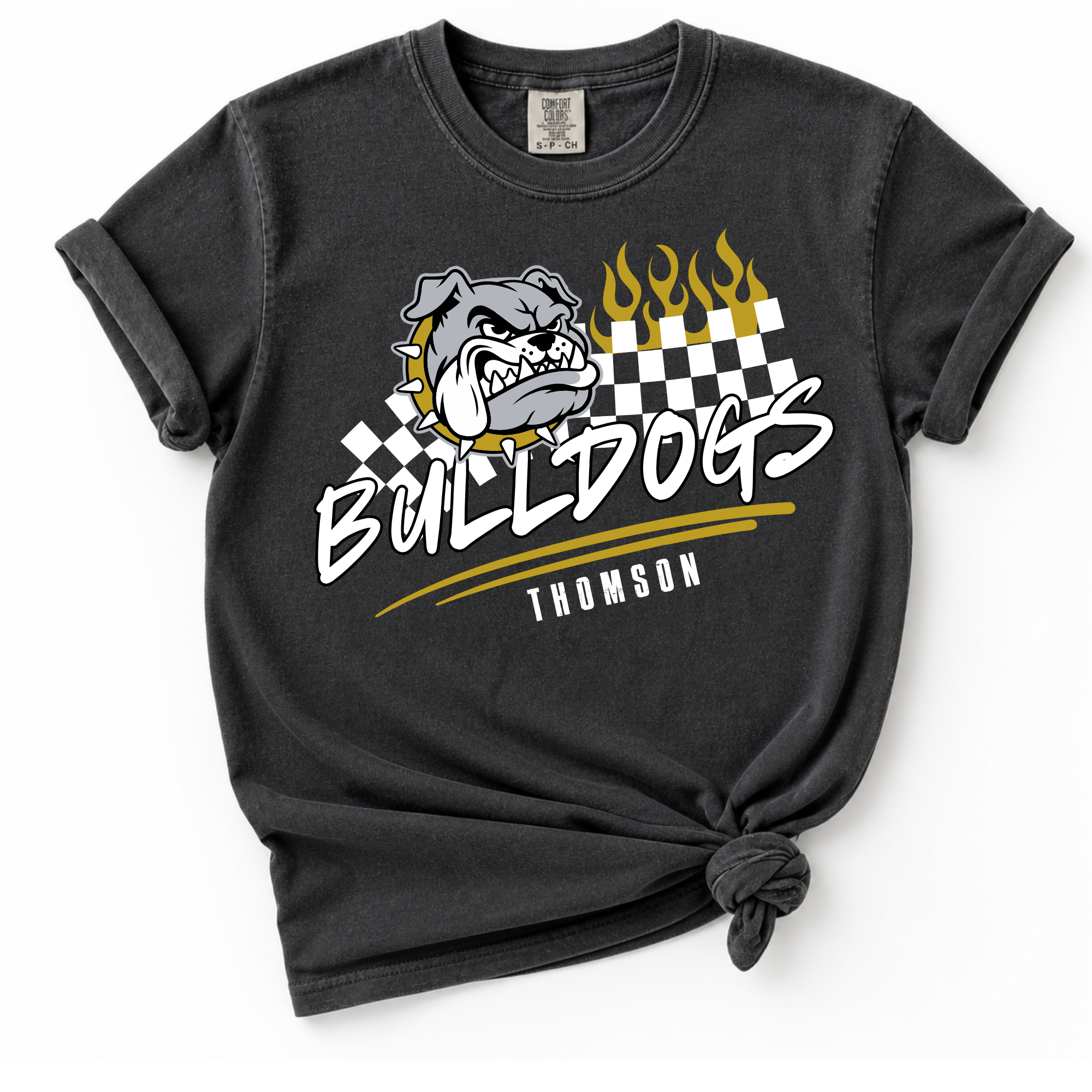 Thomson Bulldogs Checkered Flame Tee