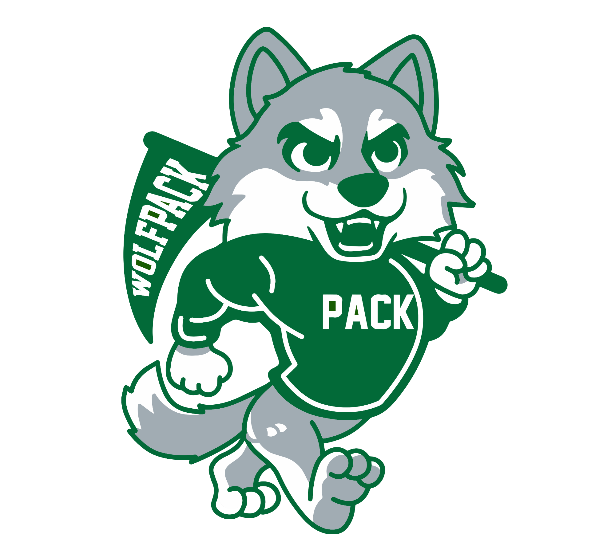 3" Walking Wolf Decal